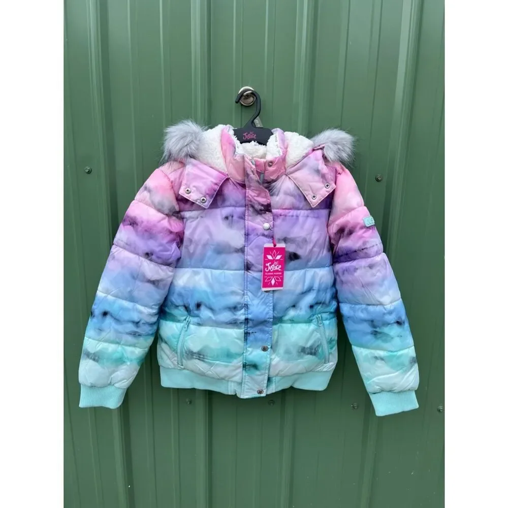 Girls Justice Matte Puffer Bomber Coat Size XL